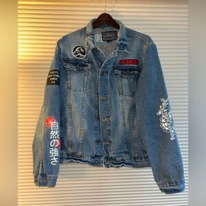 Vintage BROOKLYN CLOTH Survival Of The Fittest Denim Jacket Japanese XL Unisex